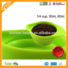 250ml,125ml,80ml,60ml Different Sizes Food Grade Silicone Adjustable Measuring Cup/Measuring Cup Set of 4pcs